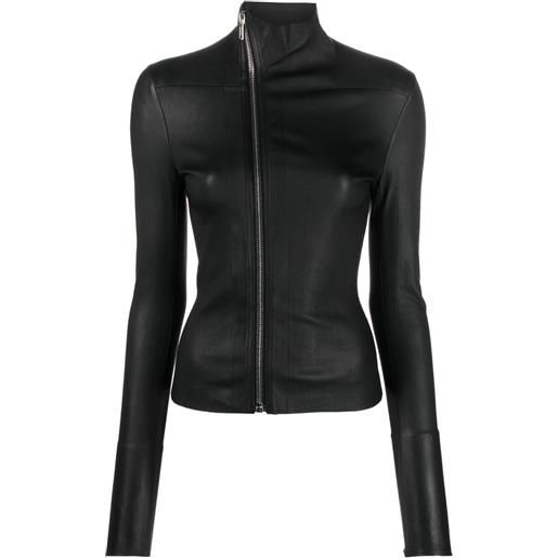 Rick Owens giacca con zip decentrata - nero