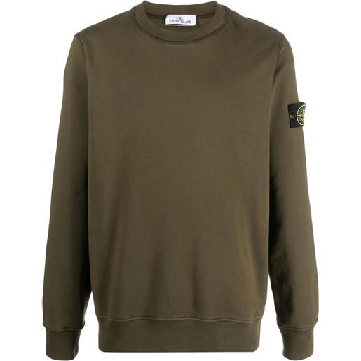 Stone Island felpa con applicazione compass - verde