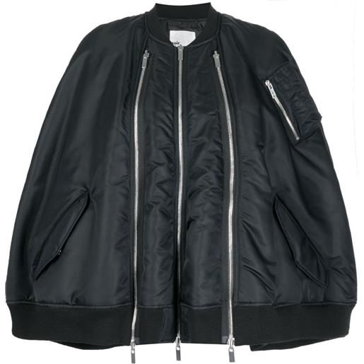 Noir Kei Ninomiya mantella con zip - nero