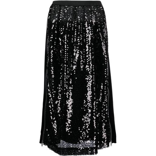 Undercover gonna lunga con paillettes - nero