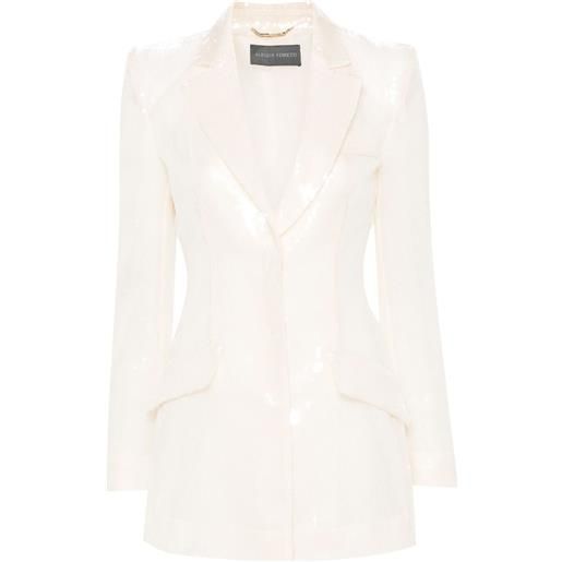 Alberta Ferretti blazer semi trasparente con paillettes - toni neutri