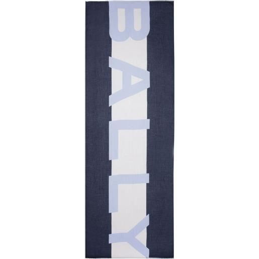 Bally sciarpa con frange - blu