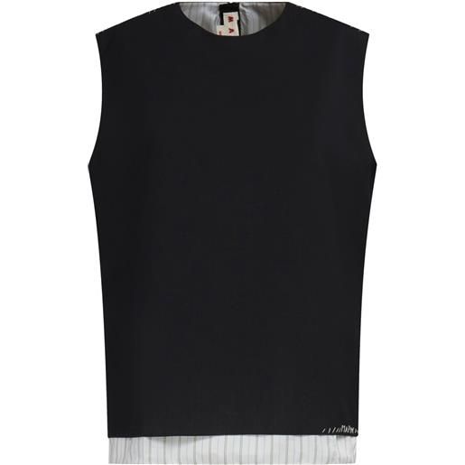Marni blusa con dettaglio a righe - nero