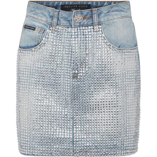 Philipp Plein minigonna con decorazione - blu