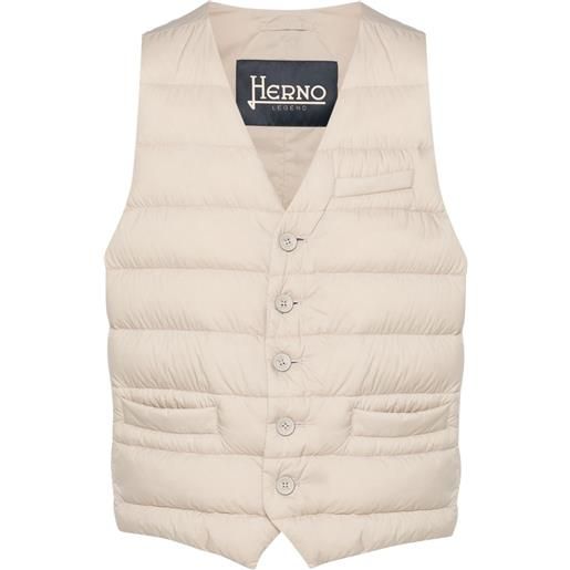 Herno gilet imbottito con scollo a v - marrone