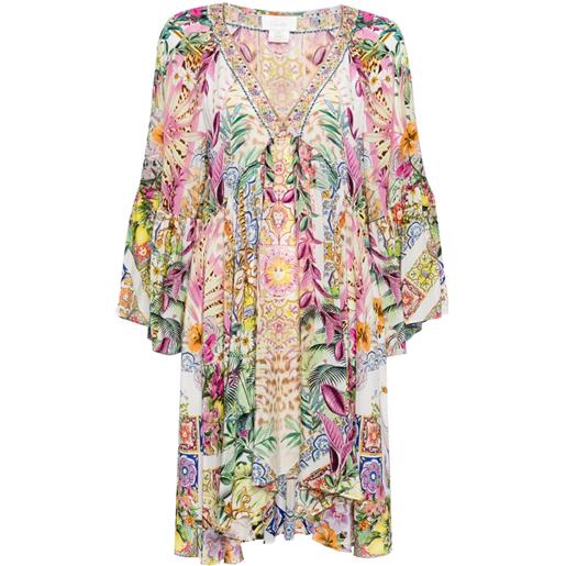 Camilla abito midi a fiori - toni neutri