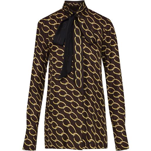 Oscar de la Renta blusa oscar con catena - marrone