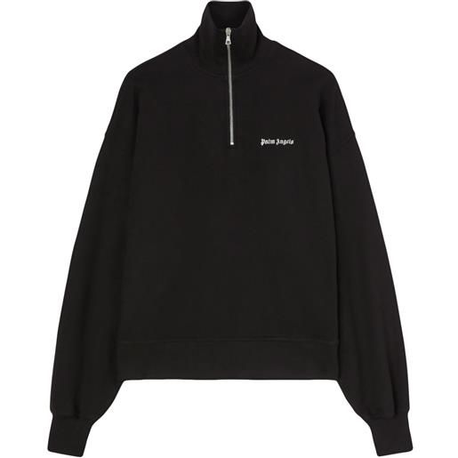 Palm Angels felpa con mezza zip - nero
