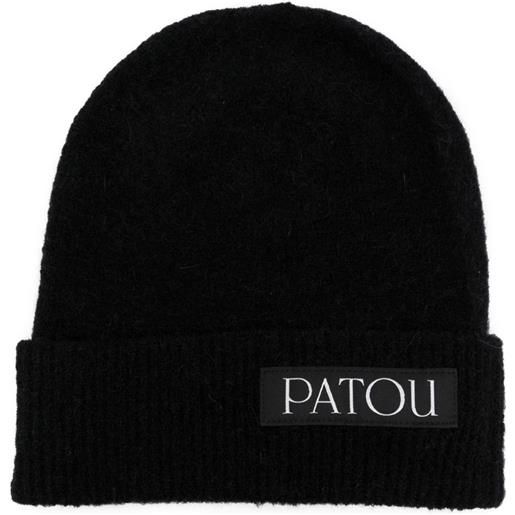 Patou berretto con applicazione - nero