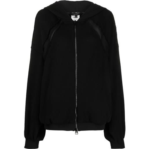 TOM FORD panelled zip-up hoodie - nero