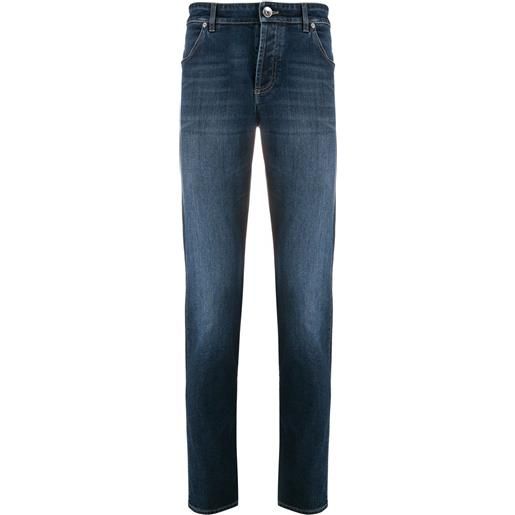 Brunello Cucinelli jeans slim con effetto schiarito - blu