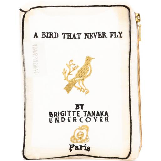 Undercover trousse make up con ricamo - bianco