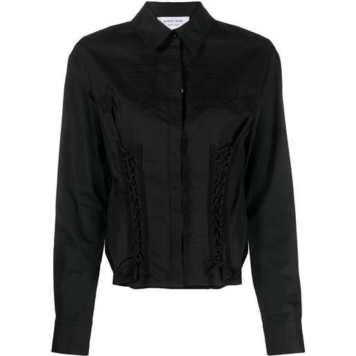 Marine Serre camicia regenerated household - nero