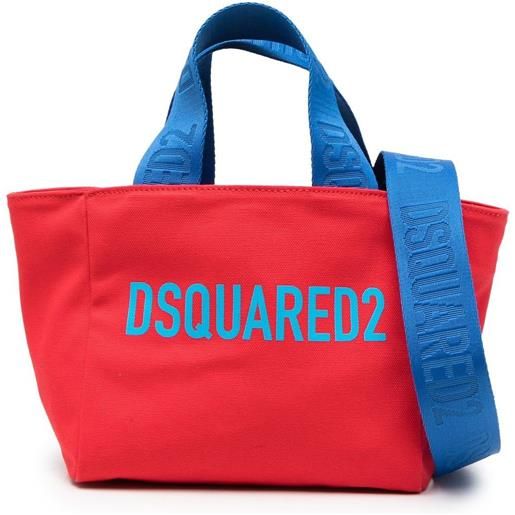 DSQUARED2 borsa tote con stampa - rosso