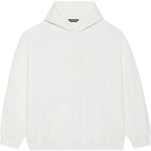 Balenciaga felpa con logo riflettente - bianco