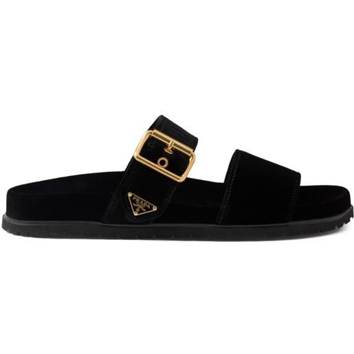 Prada slippers con logo - nero