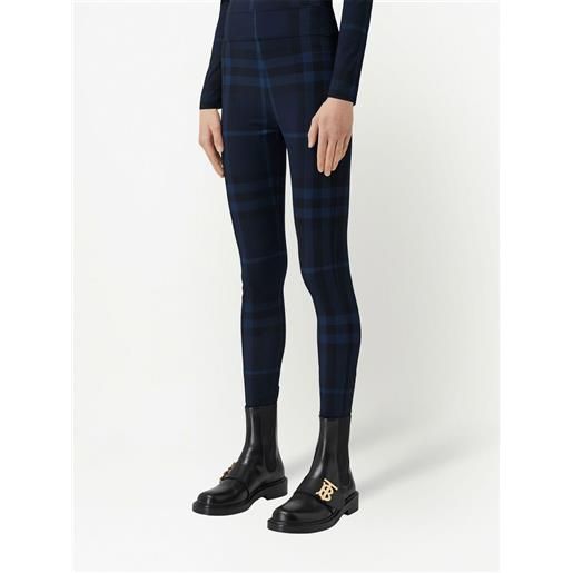 Burberry leggings a quadri - blu