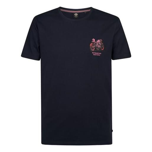 Petrol industries, maglietta da uomo ss classic print, m-1050-tsr134, blu navy, s