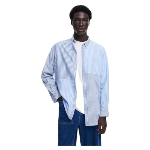 Desigual camicia uomo manica lunga t-shirt, nero, m