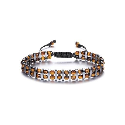 Bracciale Portafortuna Con Perline In Pietra Naturale Da 6 Mm – Regolabile, Donna, Cristalli Vari Colori