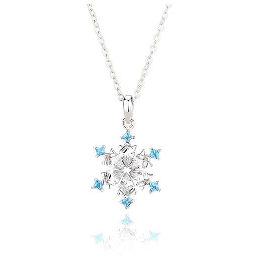 starchenie Collana Fiocco di Neve Ciondolo in Argento 925 3A con