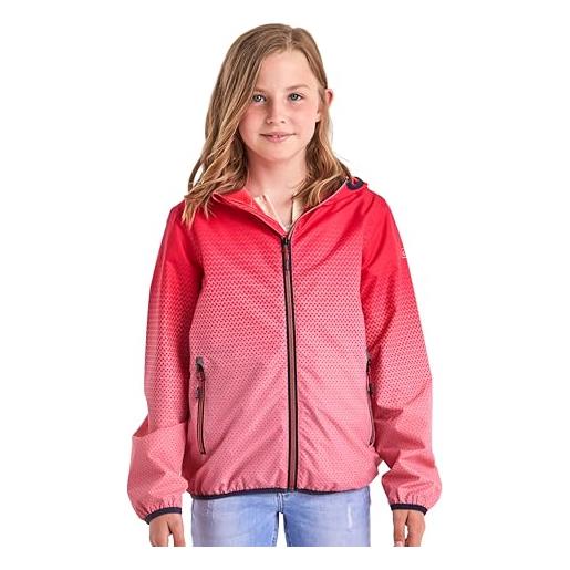 Killtec mädchen lyse grls jckt a funktionsjacke/regenjacke mit kapuze, packbar, neon-coral, 128