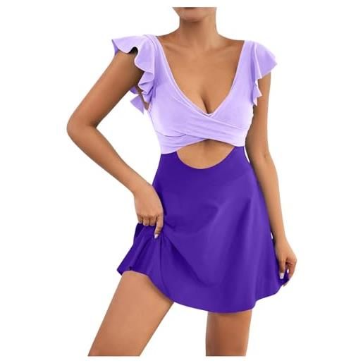 Camicetta da donna a maniche corte, a maniche corte, senza pancia, per l'estate, per lo sport, da donna, senza fili, sexy, a maniche corte, da donna, Blu, s