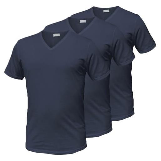 Moda Egidio maglia liabel 3828 mezza manica uomo cotone jersey 100% (it, testo, m, regular, regular, 3 blu girocollo)