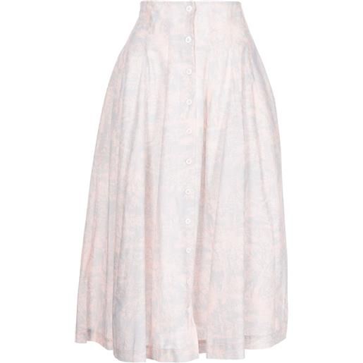 Philosophy Di Lorenzo Serafini gonna midi toile de jouy con stampa - rosa