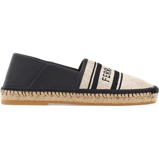 Ferragamo espadrilles con logo jacquard - toni neutri