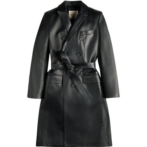 Tod's trench in pelle - nero