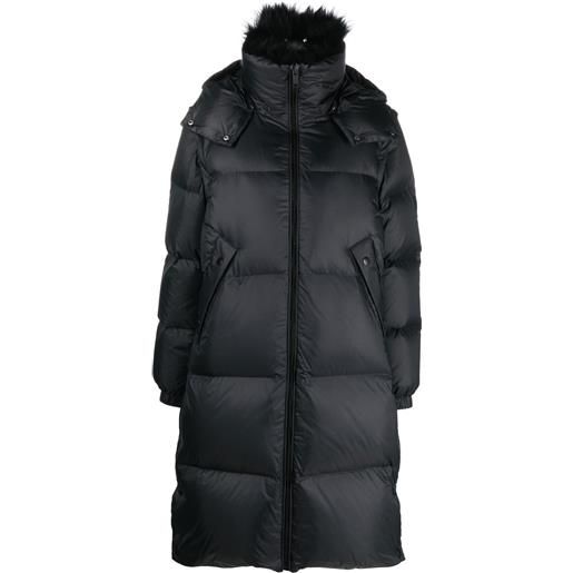 Yves Salomon piumino con collo in lana d'agnello - nero