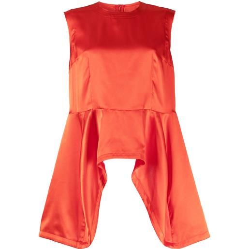 Comme Des Garçons top con orlo asimmetrico - rosso