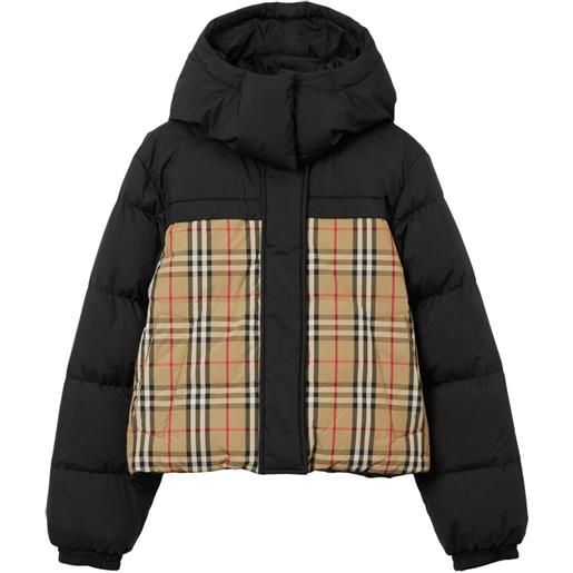 Burberry piumino haymarket reversibile - nero