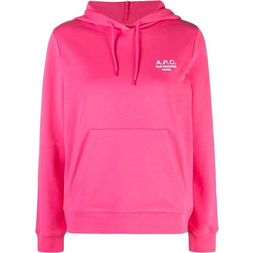 A.P.C. felpa manuela con cappuccio - rosa