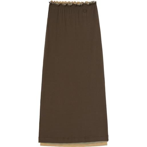 Jil Sander gonna midi a strati - marrone