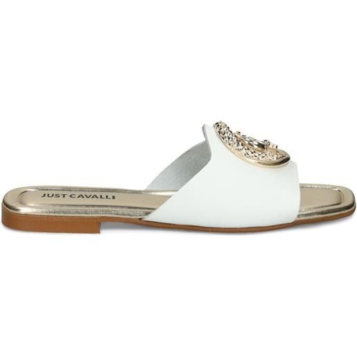Just Cavalli sandali slides con decorazione - bianco