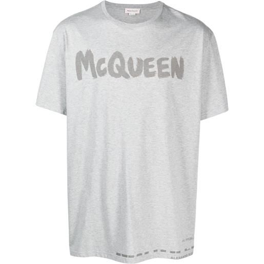 Alexander McQueen t-shirt con stampa - grigio