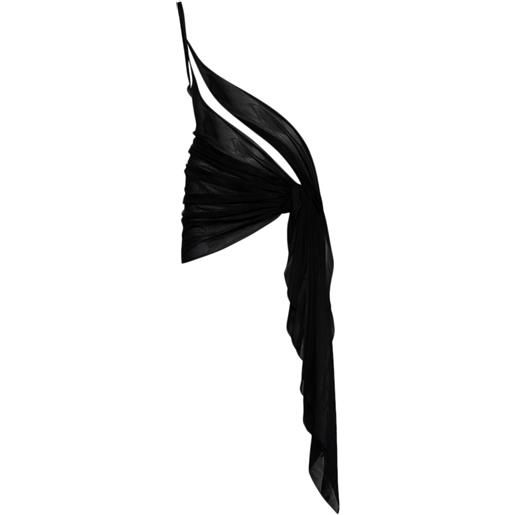 Mugler copricostume monospalla - nero