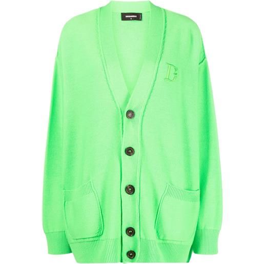 DSQUARED2 cardigan con ricamo - verde