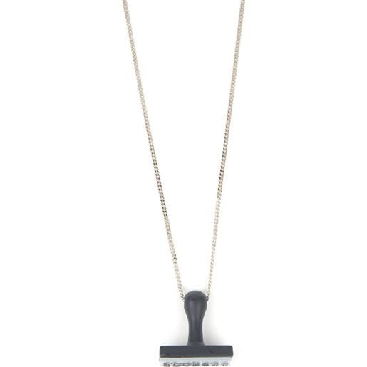 MM6 Maison Margiela collana stamp con pendente - argento