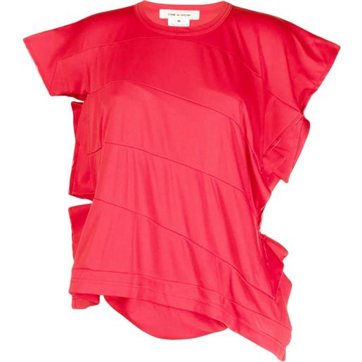 Comme Des Garçons asymmetric panelled t-shirt - rosso