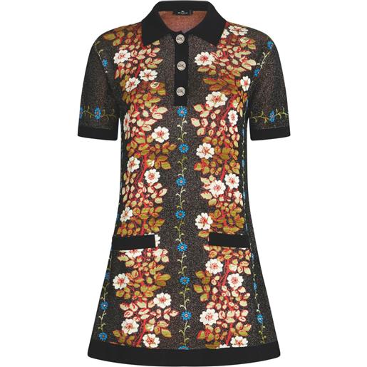 ETRO abito a fiori jacquard - nero
