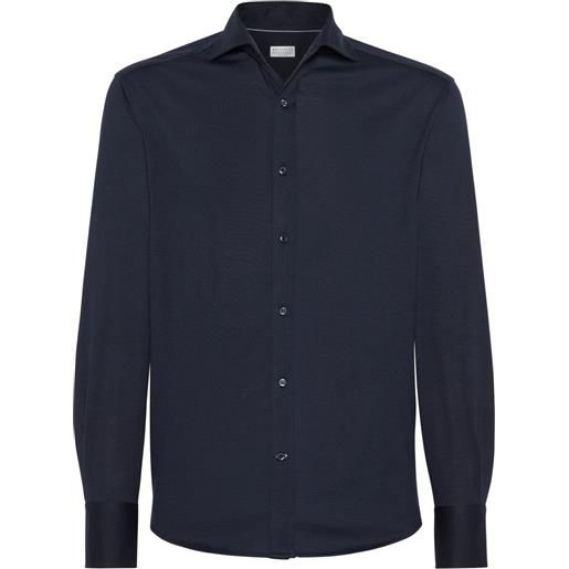 Brunello Cucinelli camicia a maniche lunghe - blu