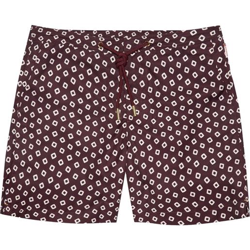 Orlebar Brown costume da bagno con stampa geometrica - rosso