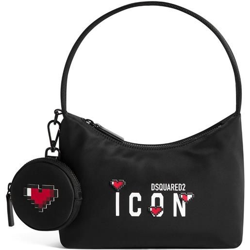 DSQUARED2 icon-print heart-motif tote bag - nero