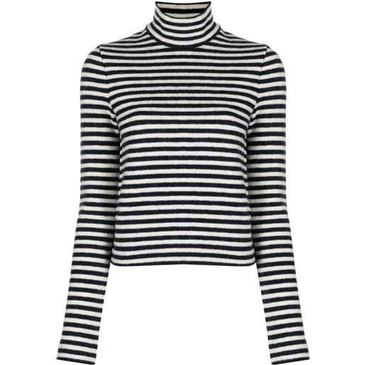 Jil Sander maglione a righe con applicazione - blu