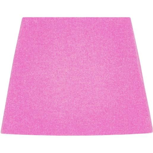 GANNI minigonna in misto lana riciclato - rosa