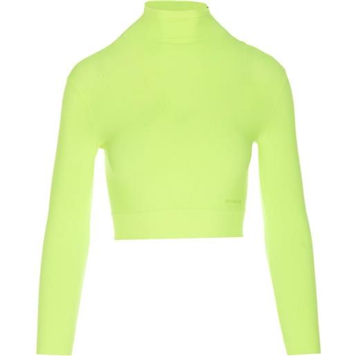 Balenciaga top corto a collo alto - verde