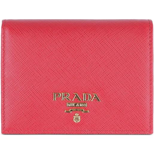 Prada portafoglio piccolo in pelle saffiano - rosso